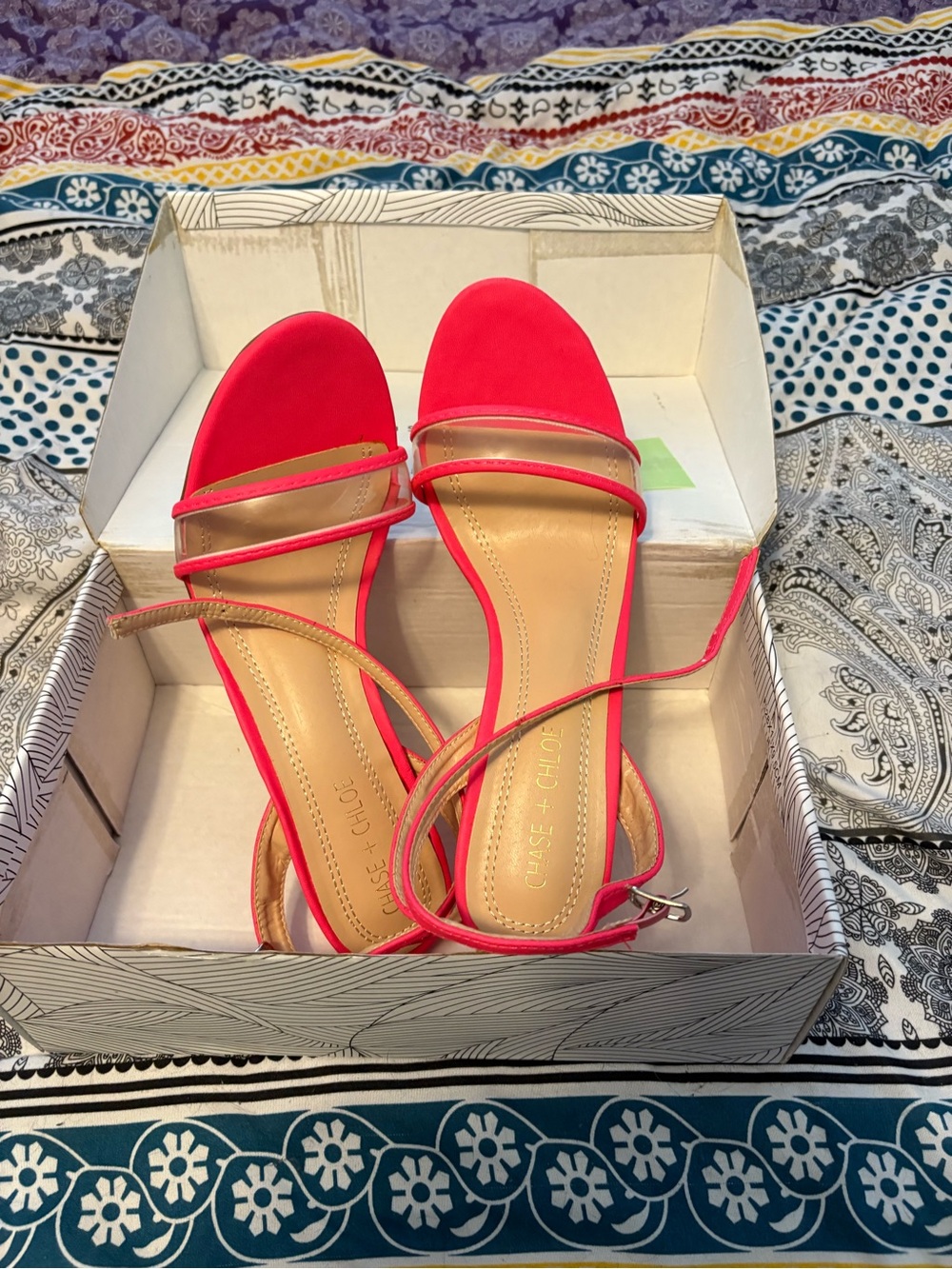 Chase + Chloe Pink Strappy Women's Sandals